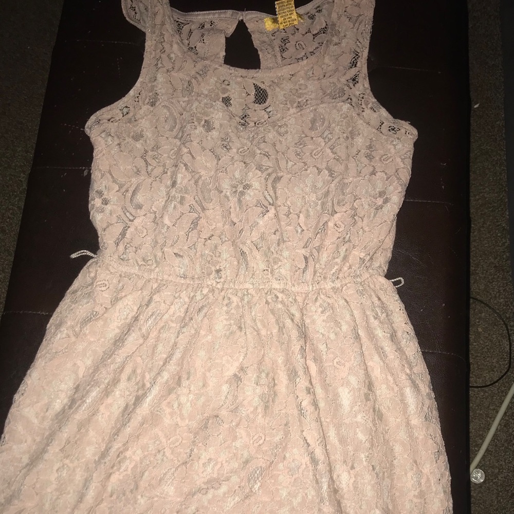 ✨ Mauve Lace Cutout Mini Dress